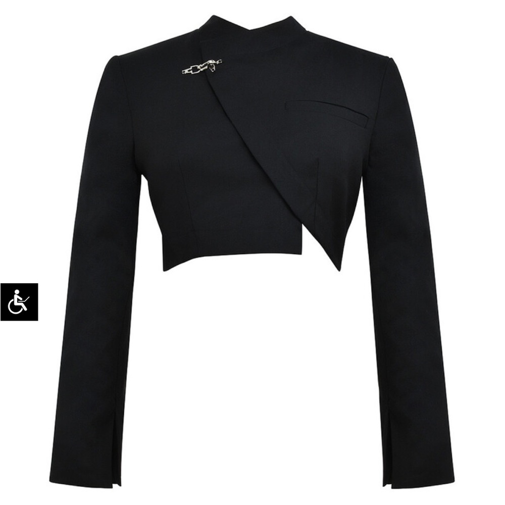 Mistress Rocks Chic Black Cropped Blazer NWOT - Picture 2 of 7